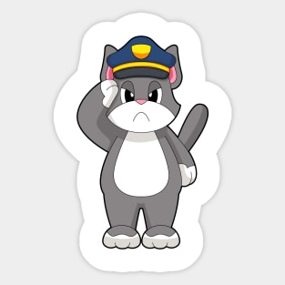 Cat Cop Police Sticker